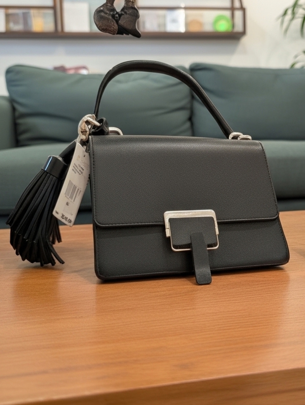 MICHAEL KORS Cynthia Designer Small Leather Shoulder Flap Black Bag Rare
